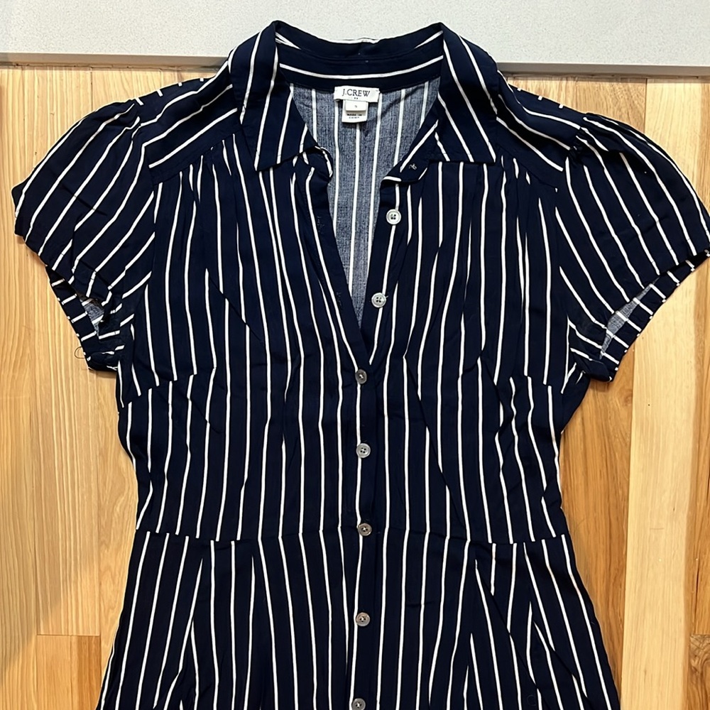 J. Crew Navy and White Striped Maxi Dress - Picture 3 of 6
